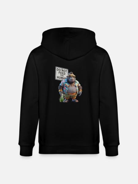 Gorilla Vacation Mischief - Stanley/Stella CULTIVATOR Unisex Organic Hooded Jacket - black