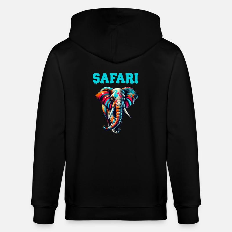 Safari à dos d’éléphant - Veste à capuche bio CULTIVATOR Stanley/Stella Unisexe - noir
