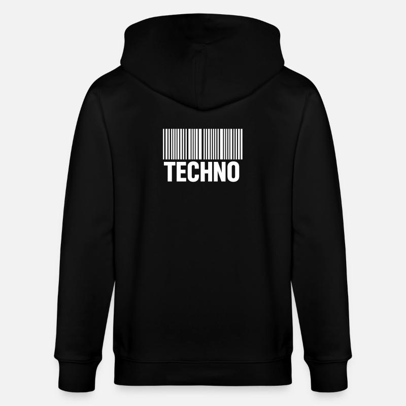 Techno Barcode Muster - Stanley/Stella Unisex Bio-Kapuzenjacke CULTIVATOR  - Schwarz