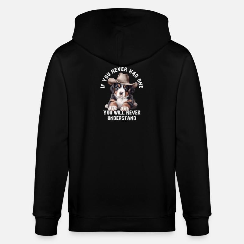 Berner Sennenhund - Stanley/Stella Unisex Bio-Kapuzenjacke CULTIVATOR - Schwarz
