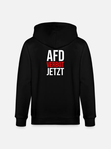 AFD VERBOT JETZT - Stanley/Stella Unisex Bio-Kapuzenjacke CULTIVATOR  - Schwarz