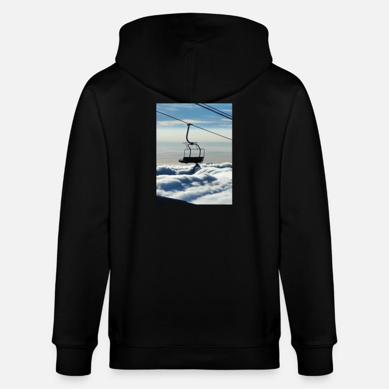 Mer de nuage et télésiège - Veste à capuche bio CULTIVATOR Stanley/Stella Unisexe - noir