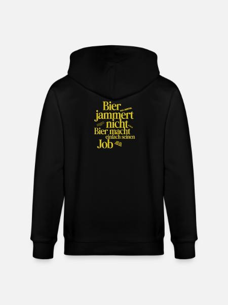 Bier_jammert_nicht - Stanley/Stella Unisex Bio-Kapuzenjacke CULTIVATOR  - Schwarz