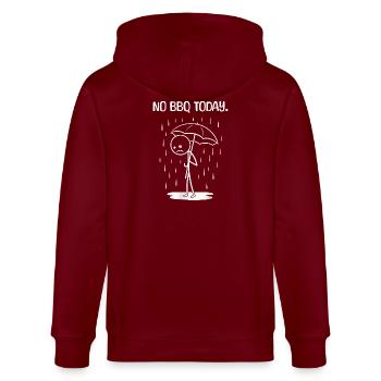 Funny Today unfortunately no BBq - Stanley/Stella CULTIVATOR  Unisex Organic Hooded Jacket - burgundy - Back - Anna (173cm)