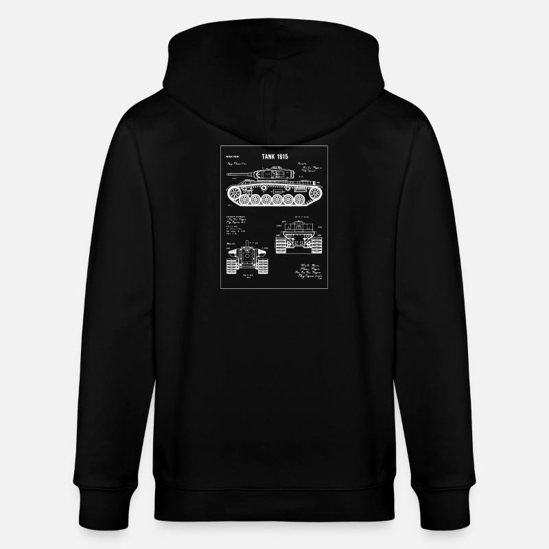 Plan du char 1915 - Veste à capuche bio CULTIVATOR Stanley/Stella Unisexe - noir
