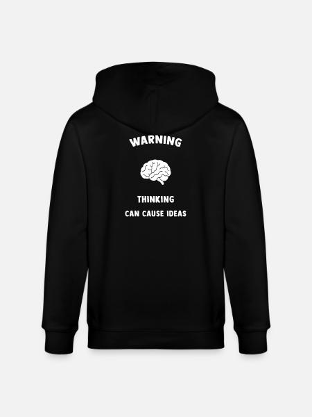 Gedankenwarnung: Ideen entstehen - Stanley/Stella Unisex Bio-Kapuzenjacke CULTIVATOR  - Schwarz