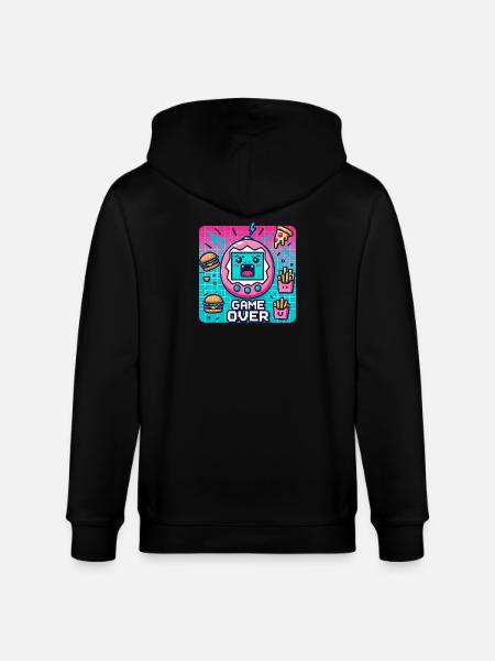 Pixel console, retro and snacks - Stanley/Stella CULTIVATOR Unisex Organic Hooded Jacket - black