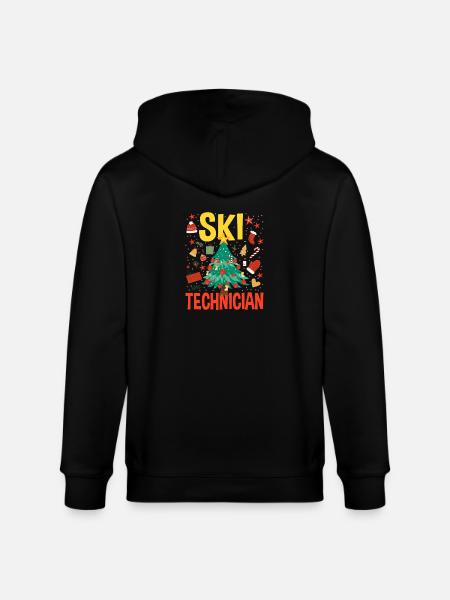 Ski Technician Christmas Tree Costume - Stanley/Stella CULTIVATOR  Unisex Organic Hooded Jacket - black