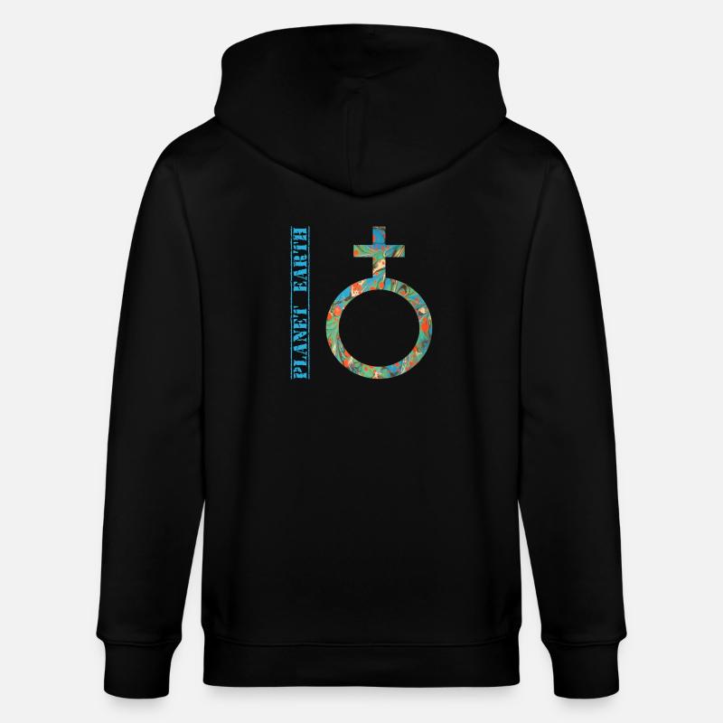 planet erde e 4 - Stanley/Stella Unisex Bio-Kapuzenjacke CULTIVATOR - Schwarz