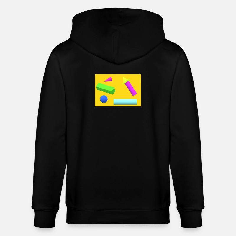 Lebendiger geometrischer abstrakter Druck - Stanley/Stella Unisex Bio-Kapuzenjacke CULTIVATOR  - Schwarz
