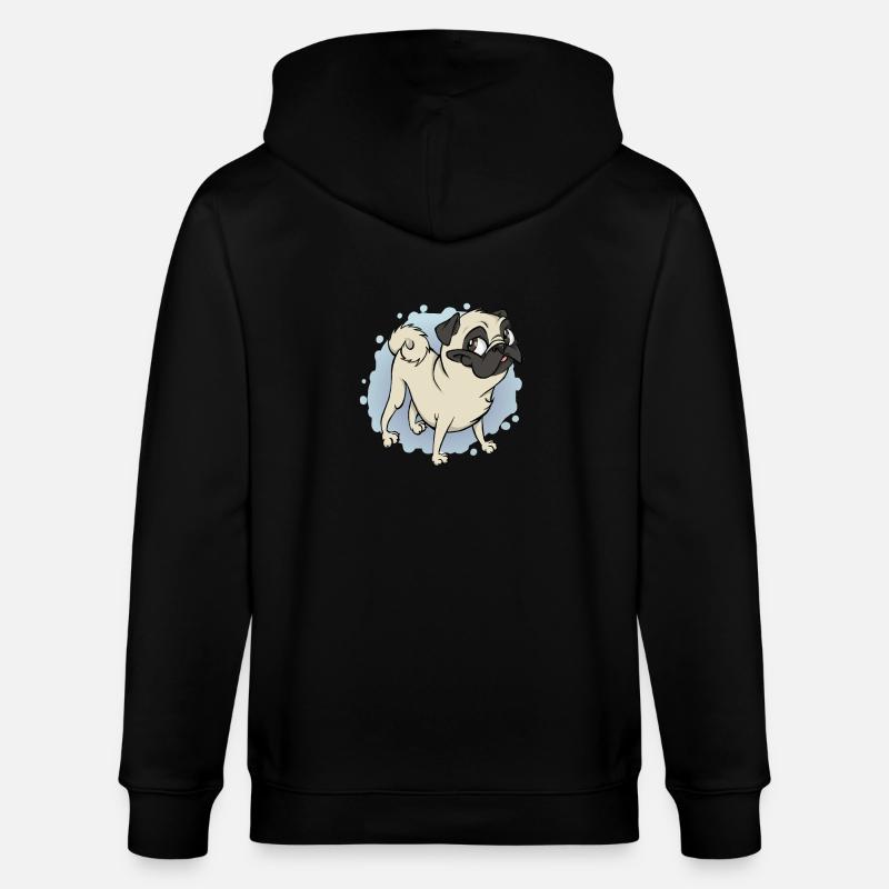Gustav der Mops - Stanley/Stella Unisex Bio-Kapuzenjacke CULTIVATOR - Schwarz