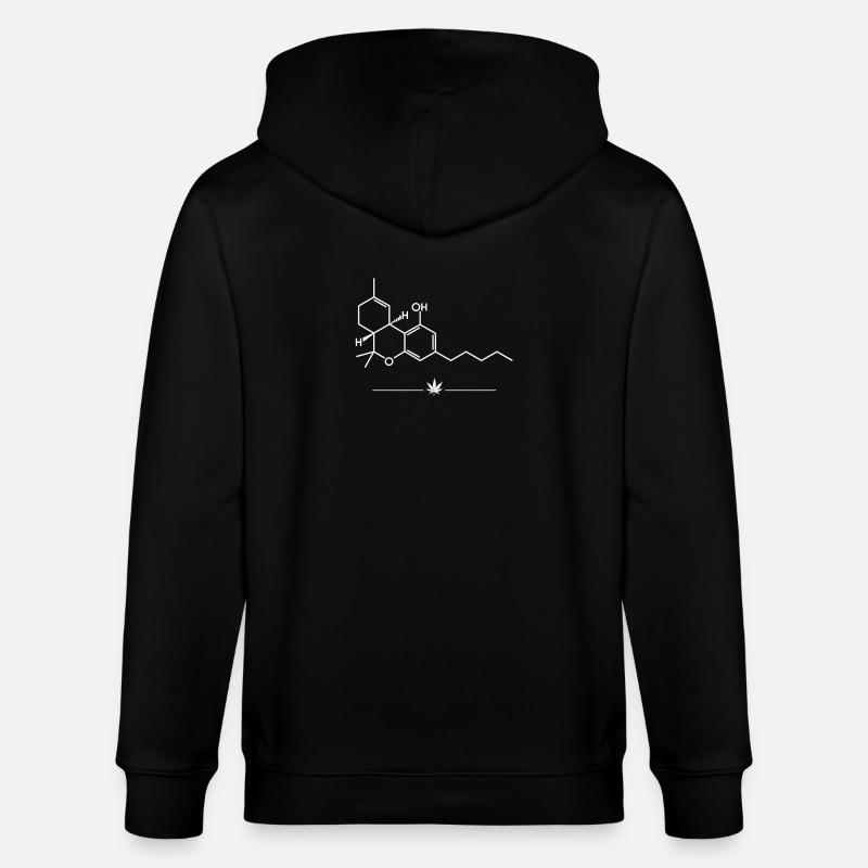 THC - Molecular Structure - Stanley/Stella CULTIVATOR  Unisex Organic Hooded Jacket - black