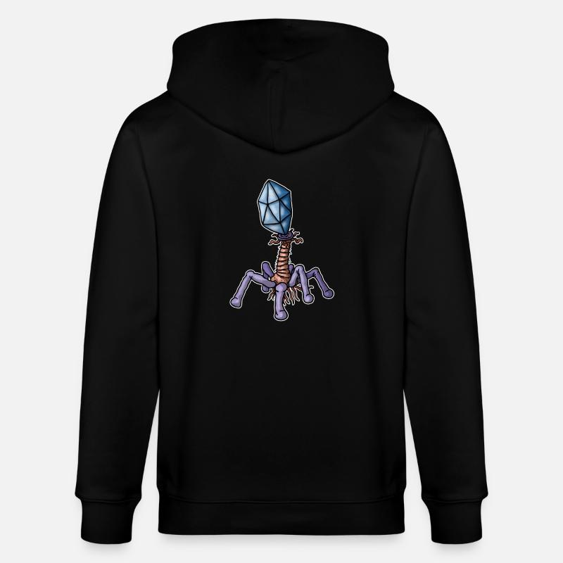 Virus Bacteriophage - Stanley/Stella Unisex Bio-Kapuzenjacke CULTIVATOR  - Schwarz