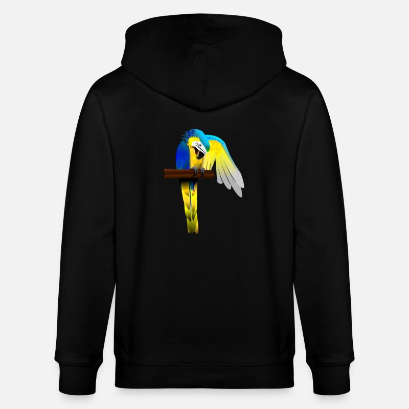 Papagei - Stanley/Stella Unisex Bio-Kapuzenjacke CULTIVATOR  - Schwarz