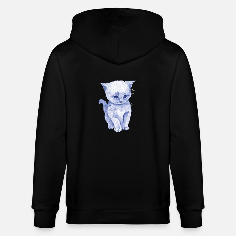 Schmuse Katze - Stanley/Stella Unisex Bio-Kapuzenjacke CULTIVATOR  - Schwarz