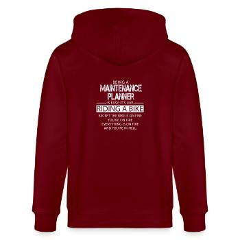 Maintenance Planner - Stanley/Stella CULTIVATOR  Unisex Organic Hooded Jacket - burgundy - Back - Anna (173cm)