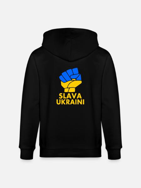 Slava ukraini - Stanley/Stella CULTIVATOR Unisex Organic Hooded Jacket - black