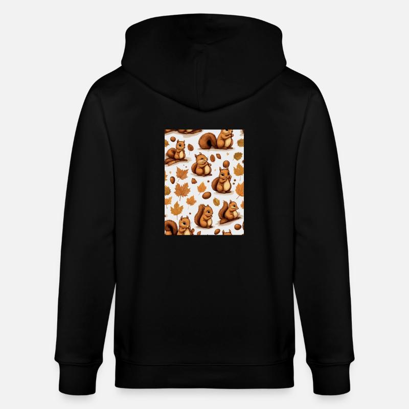 Süße Eichhörnchen - Stanley/Stella Unisex Bio-Kapuzenjacke CULTIVATOR  - Schwarz