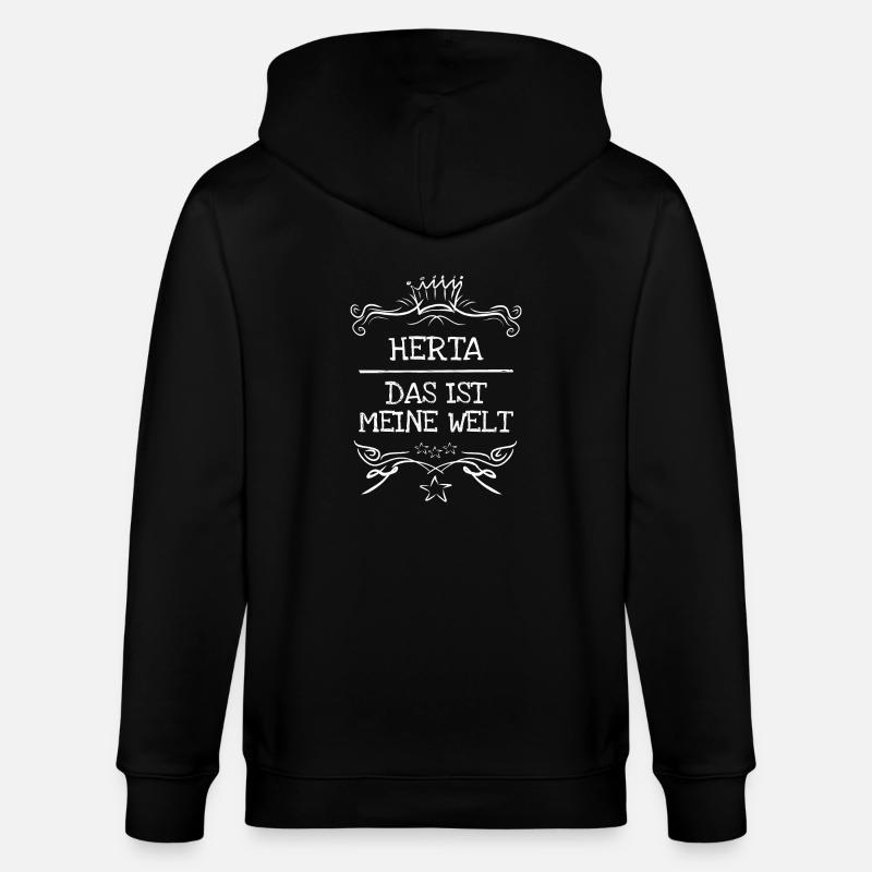 Mädchenname Herta - Stanley/Stella Unisex Bio-Kapuzenjacke CULTIVATOR  - Schwarz