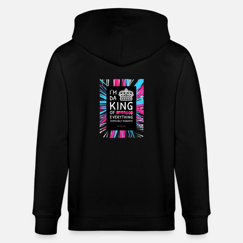 ICH BIN DA KING - Stanley/Stella Unisex Bio-Kapuzenjacke CULTIVATOR  - Schwarz