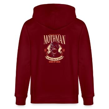 Mothman Dark Cryptid Legend West Virginia - Stanley/Stella Unisex Bio-Kapuzenjacke CULTIVATOR  - Burgunderrot - Hinten - Anna (173cm)