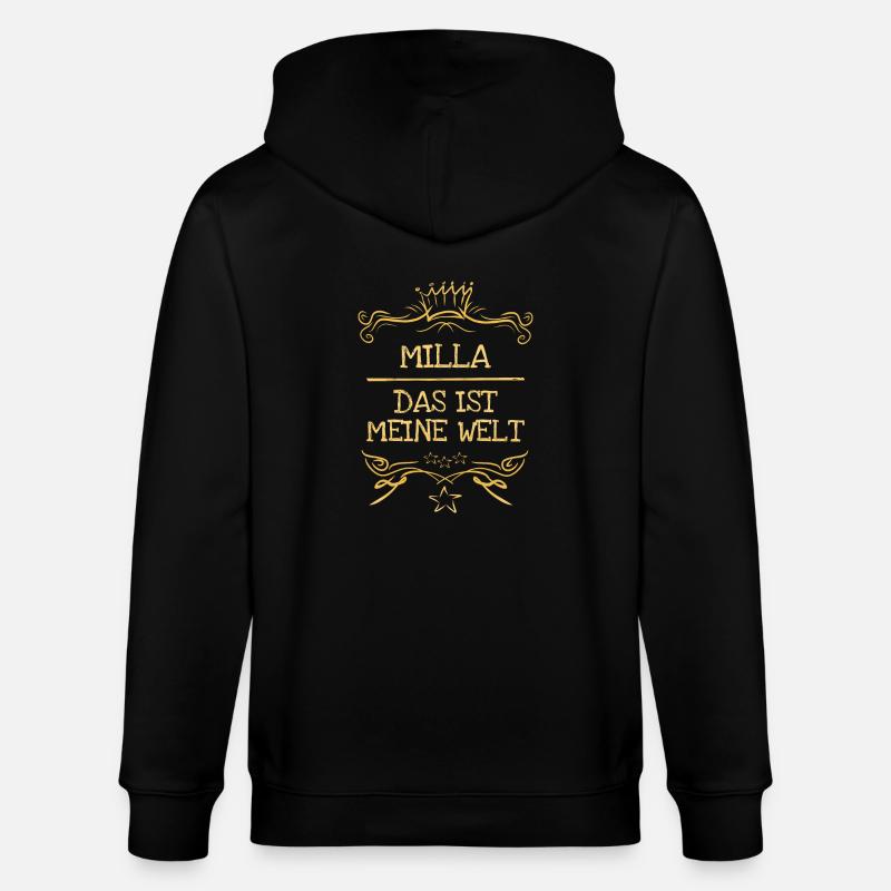 Milla als Mädchenname - Stanley/Stella Unisex Bio-Kapuzenjacke CULTIVATOR  - Schwarz
