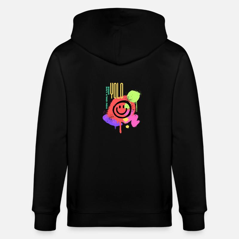 YOLO T-Shirt – Vivez l’instant présent ! - Veste à capuche bio CULTIVATOR Stanley/Stella Unisexe - noir