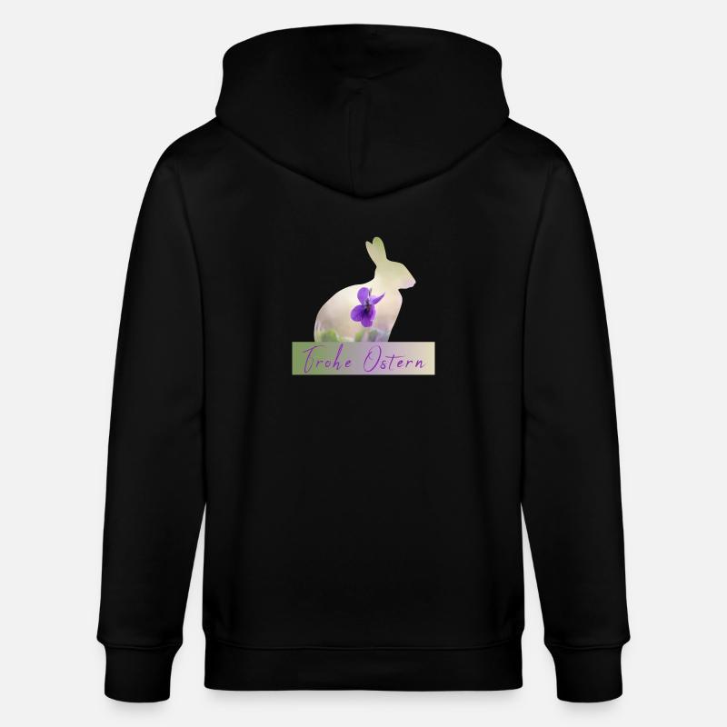 Joyeux lapin de Pâques - Veste à capuche bio CULTIVATOR Stanley/Stella Unisexe - noir