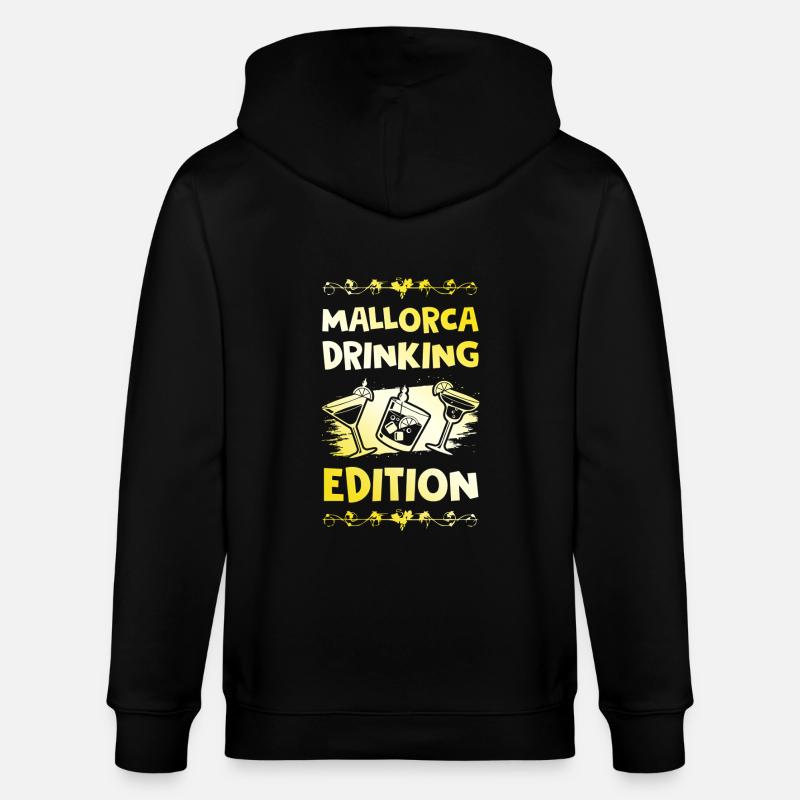 Mallorca Drinking Saying - Stanley/Stella CULTIVATOR  Unisex Organic Hooded Jacket - black