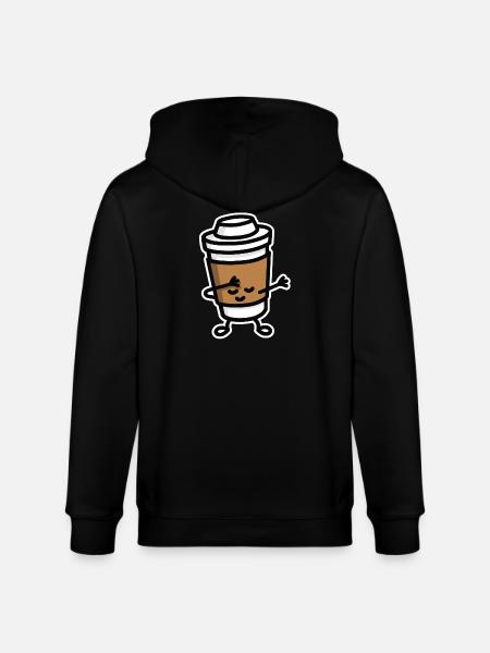 Dab / dabbing cardboard coffee cup - Stanley/Stella CULTIVATOR Unisex Organic Hooded Jacket - black