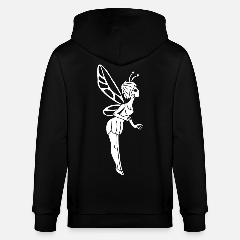 Fée porte bonheur blanche - Veste à capuche bio CULTIVATOR Stanley/Stella Unisexe - noir