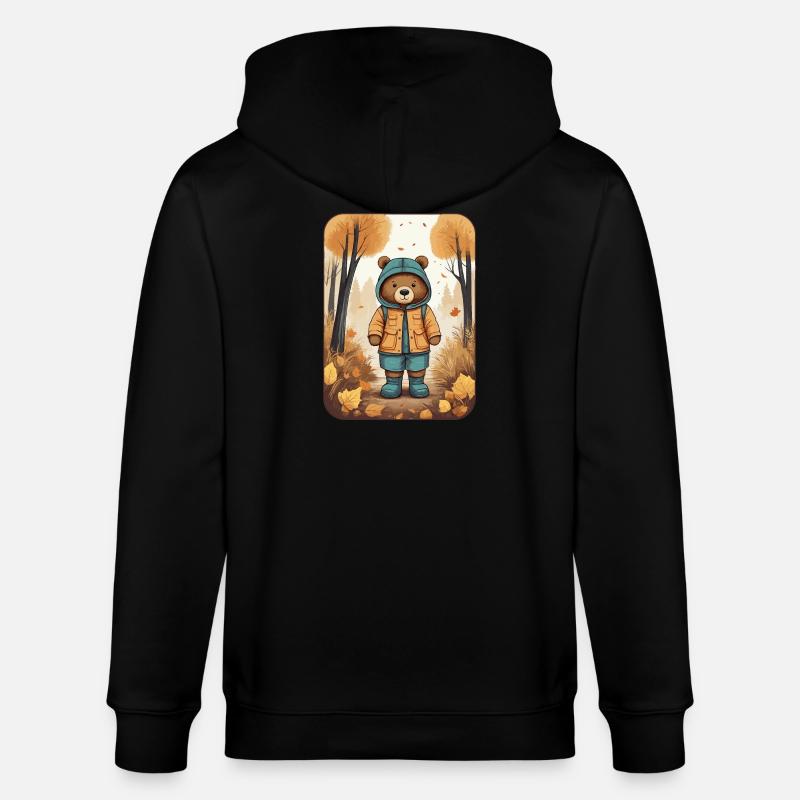 Ours mignon avec imperméable - Veste à capuche bio CULTIVATOR Stanley/Stella Unisexe - noir