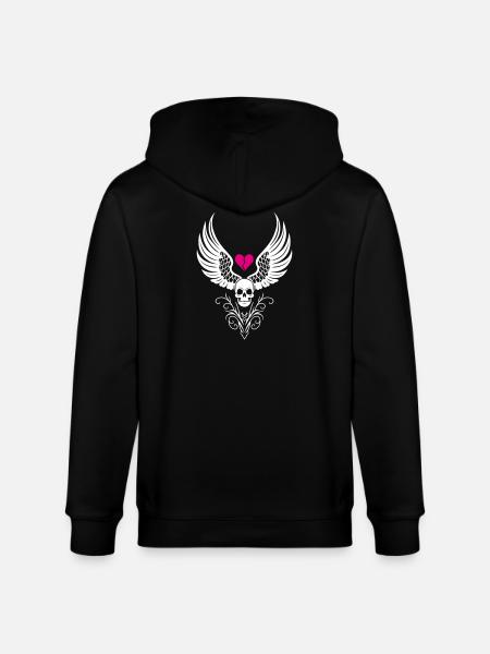 Skull Broken Heart Anti Valentine's Day - Stanley/Stella CULTIVATOR Unisex Organic Hooded Jacket - black