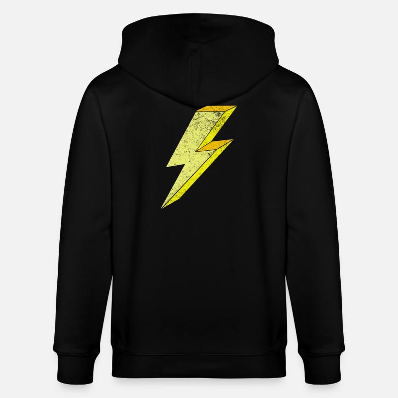 Blitzsymbol Fleckendesign auf Kleidung 3D - Stanley/Stella Unisex Bio-Kapuzenjacke CULTIVATOR  - Schwarz