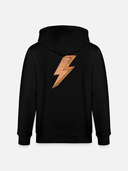 Blitzsymbol in warmem Orange 3D - Stanley/Stella Unisex Bio-Kapuzenjacke CULTIVATOR  - Schwarz