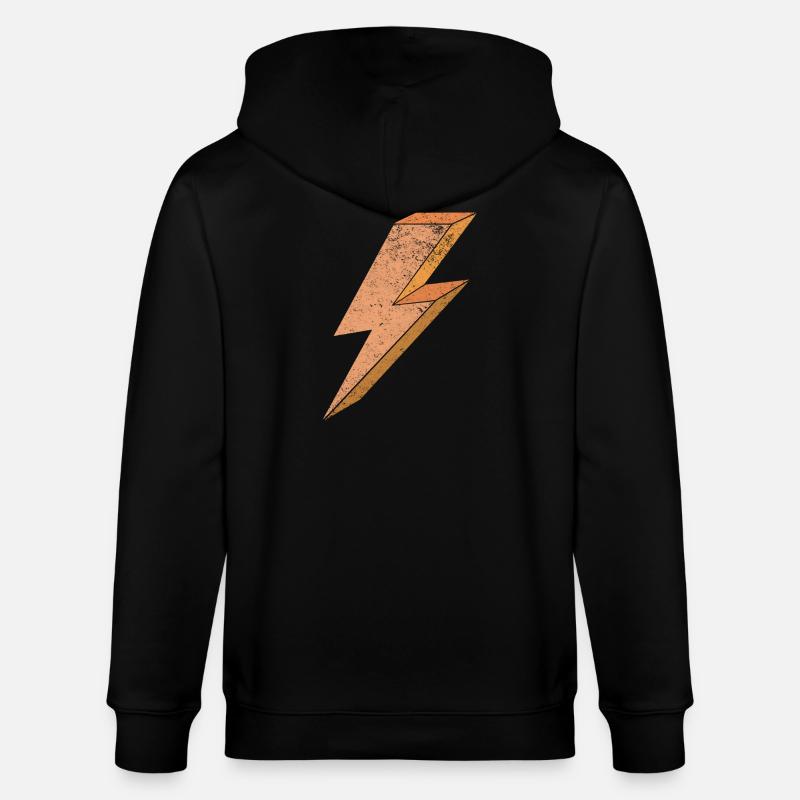 Blitzsymbol in warmem Orange 3D - Stanley/Stella Unisex Bio-Kapuzenjacke CULTIVATOR  - Schwarz
