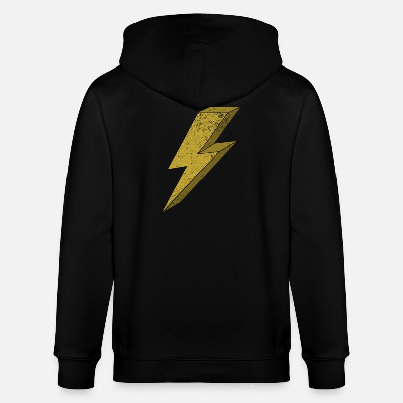 Dynamischer Blitz in Gold 3D - Stanley/Stella Unisex Bio-Kapuzenjacke CULTIVATOR  - Schwarz
