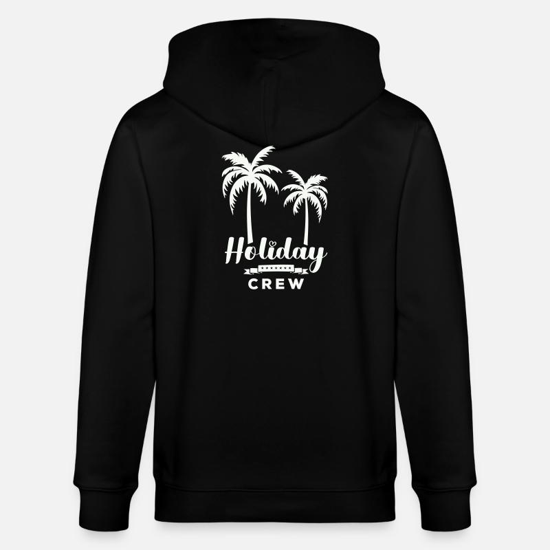 Urlaubscrew Palmendesign - Stanley/Stella Unisex Bio-Kapuzenjacke CULTIVATOR  - Schwarz