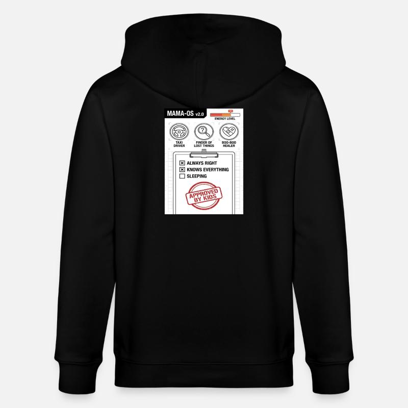 Système d’exploitation Mama-OS v2.0 - Veste à capuche bio CULTIVATOR Stanley/Stella Unisexe - noir