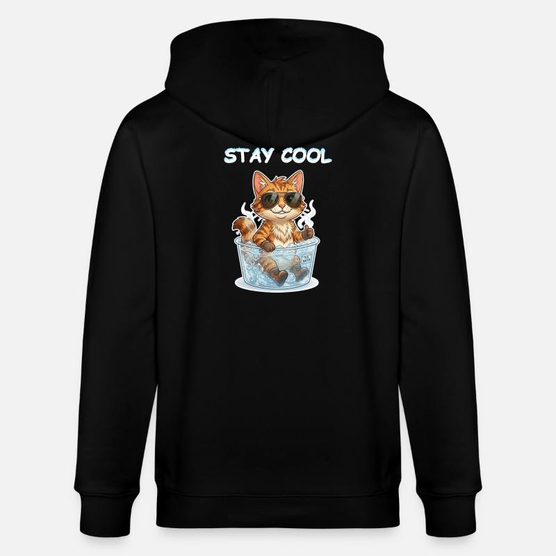Eisbad Kätzchen Cool Bleiben - Stanley/Stella Unisex Bio-Kapuzenjacke CULTIVATOR  - Schwarz