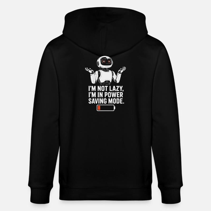Power Saving Mode Robot - Stanley/Stella CULTIVATOR  Unisex Organic Hooded Jacket - black