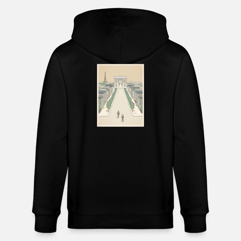 Arrivée à Paris — Souvenir du cyclisme - Veste à capuche bio CULTIVATOR Stanley/Stella Unisexe - noir