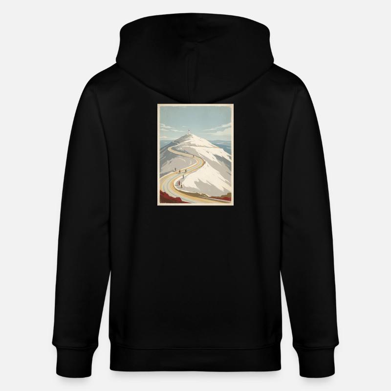 Ventoux Summit Road – Radfahrer-Erinnerung - Stanley/Stella Unisex Bio-Kapuzenjacke CULTIVATOR  - Schwarz