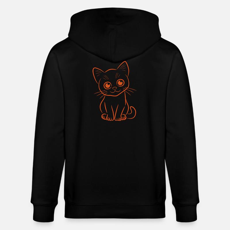 Kätzchen in Orange - Stanley/Stella Unisex Bio-Kapuzenjacke CULTIVATOR  - Schwarz
