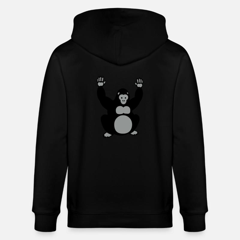 Gorilla Hände hoch 2 - Stanley/Stella Unisex Bio-Kapuzenjacke CULTIVATOR  - Schwarz