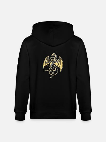 Celtic Dragon - Stanley/Stella CULTIVATOR Unisex Organic Hooded Jacket - black