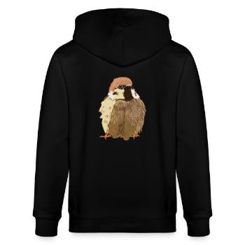 Sparrow Bird - Stanley/Stella CULTIVATOR  Unisex Organic Hooded Jacket - black - Back - Anna (173cm)