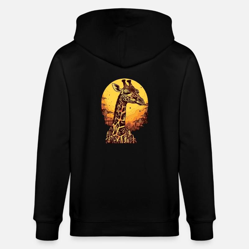 Doudou die Giraffe - Stanley/Stella Unisex Bio-Kapuzenjacke CULTIVATOR  - Schwarz