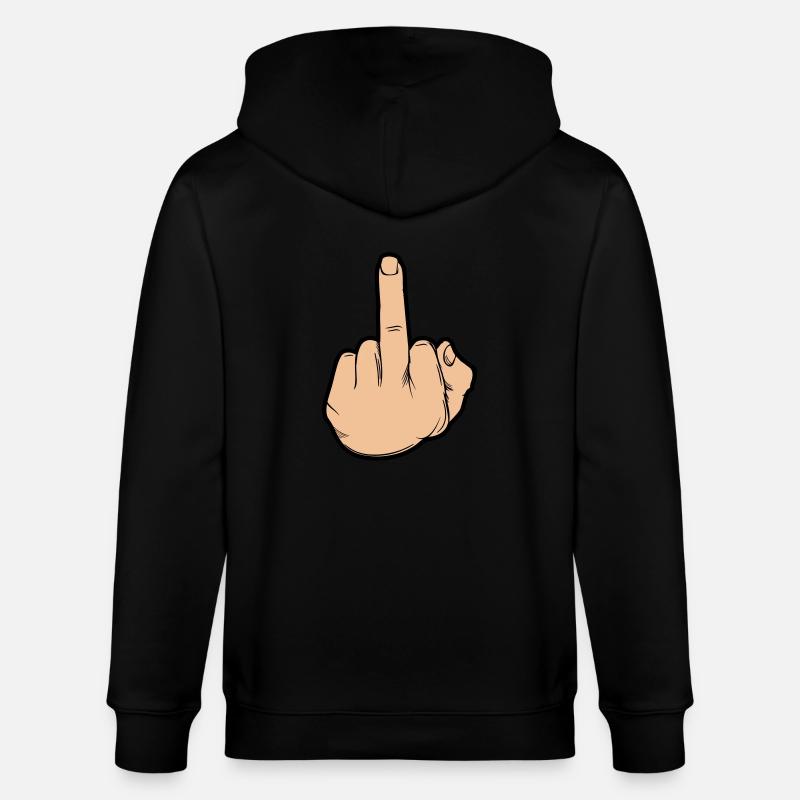 hand mittelfinger - Stanley/Stella Unisex Bio-Kapuzenjacke CULTIVATOR  - Schwarz