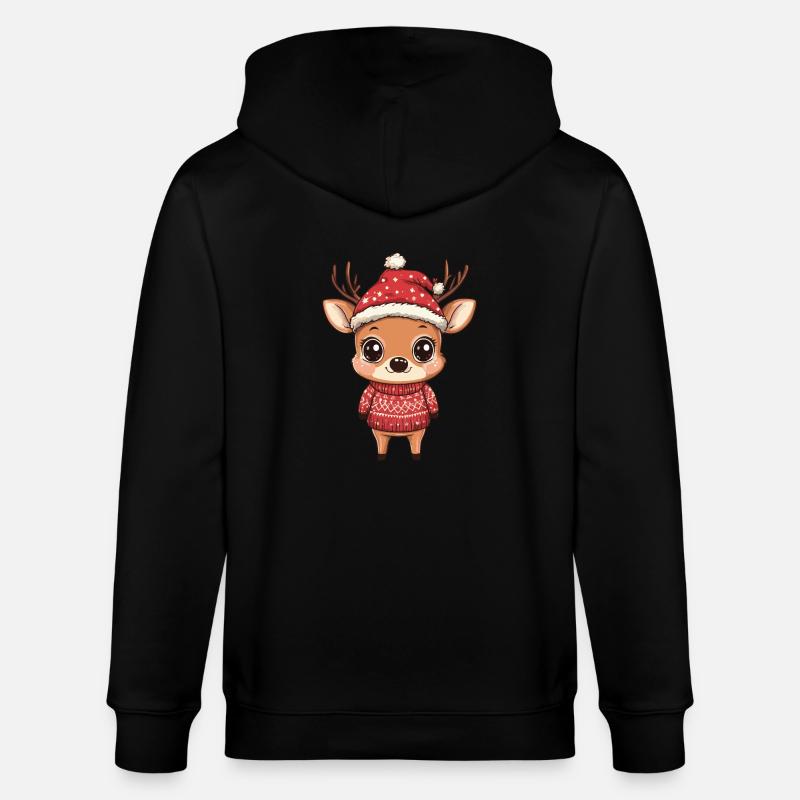 Noël du cerf - Veste à capuche bio CULTIVATOR Stanley/Stella Unisexe - noir